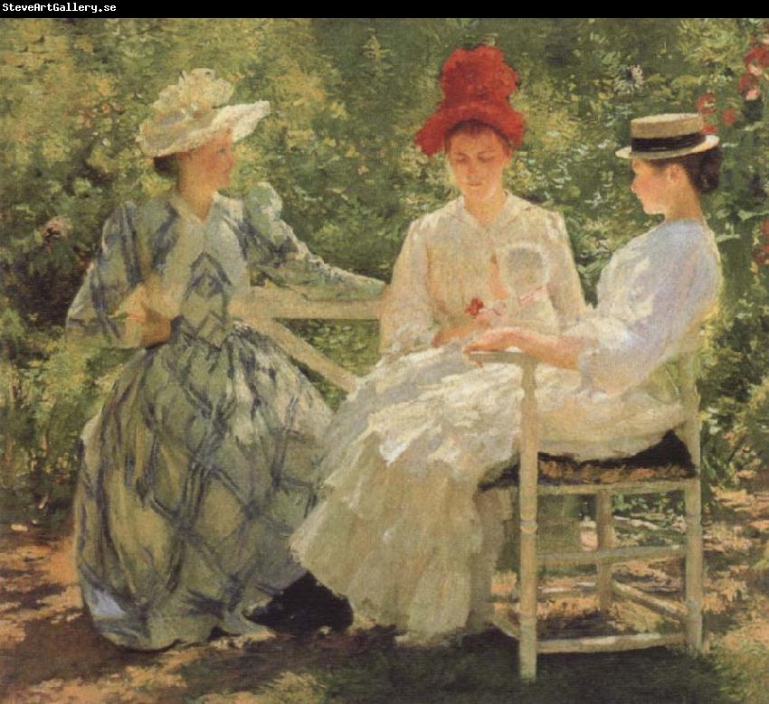 Edmund Charles Tarbell Three Sisters-A Study in june Sunlight